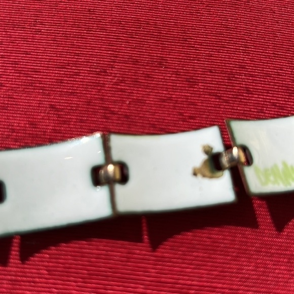 Kay Denning MCM Enamel on Copper Bracelet Vintage Signed - Picture 9 of 11